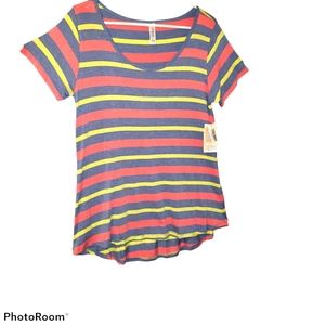 LulaRoe small striped fun summer pullover tee-shirt. 052
